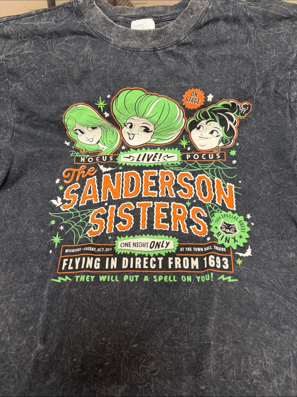 Disney The Sanderson Sisters Graphic Tee - Black with Neon Green & Orange